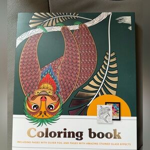 Coloring Book with Silver Foil and Stained Glass Effects